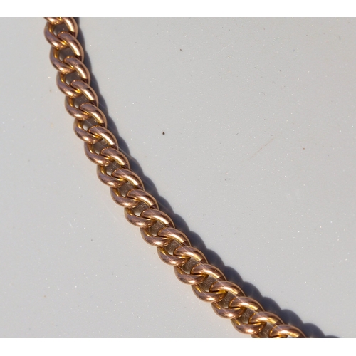 5 - 9 Carat Rose Gold Curb Link T-Bar Chain Necklace, 48cm Long - Matching Lot 6