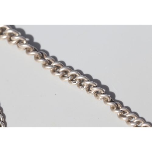 53 - Sterling Silver Graduated Form T-Bar Pocket Watch Chain 33cm Long with Irish Sterling Silver Celtic ... 