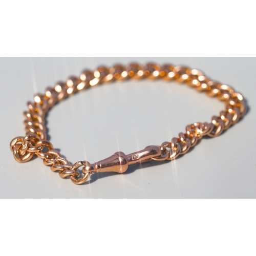 6 - 9 Carat Rose Gold Curb Link Chain Graduated Form Bracelet, 21.5cm Long - Matching Lot 5