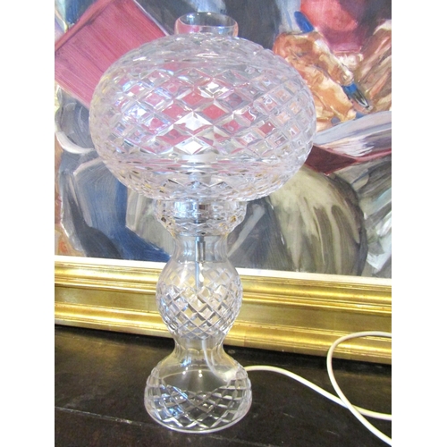 Waterford Crystal Table Lamp Electrified Working Order Approximately 20 Inches High Good Original Condition