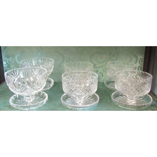 Six Irish Cut Crystal Dessert Coupes Good Original Condition Set of Four with Another Pair