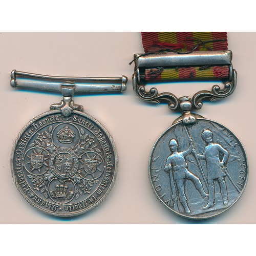 26 - 1895 India Medal Relief of Chitral 1895 clasp re-named in neat upright capitals to Gnr F. Thompson 3... 