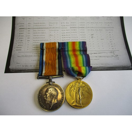 55 - WW1 BWM and Victory Medal pairs to 1. 10673 Pte W.A. Spokes H.A.C.  2. 8110 Pte N.F. Heath 12-Lond R... 