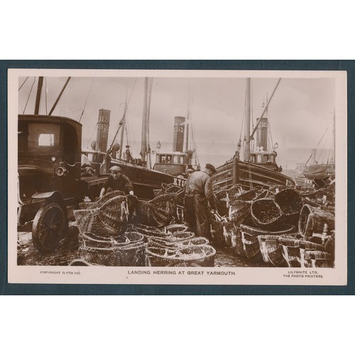 62 - Misc. coln. in modern album of mainly coastal interest. Fishing industry at Yarmouth, Grimsby, Lowes... 