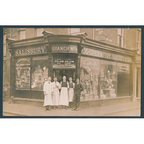 80 - Wiltshire. Salisbury. Coln. in modern album and box of loose cards. RPs flood, Infirmary, procession... 