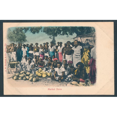 82 - Foreign. Misc coln. in old album. Incl. Australian Aboriginal warriors, Honolulu, Fiji, 1908 exhibit... 