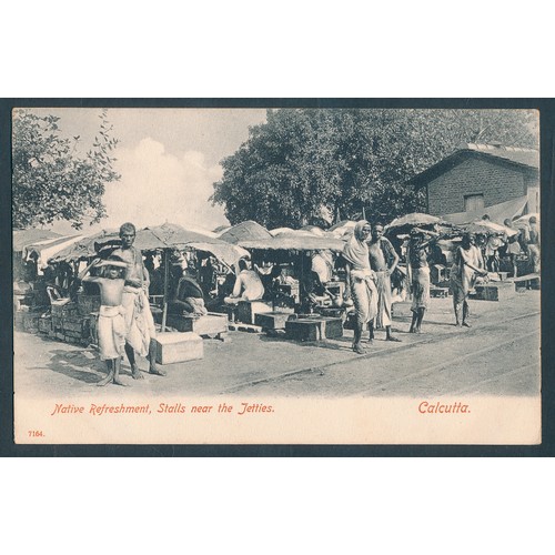 96 - India and Ceylon. Misc. coln. with better cards noted of towns, cities, markets, markets, railway in... 