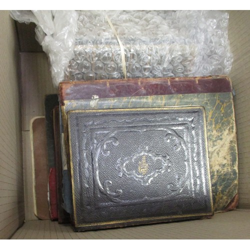 120 - Ephemera. Victorian scrap albums. A lovely coln. of 10 albums and loose scraps incl. a leatherbound ... 