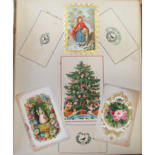120 - Ephemera. Victorian scrap albums. A lovely coln. of 10 albums and loose scraps incl. a leatherbound ... 