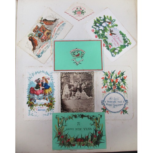 120 - Ephemera. Victorian scrap albums. A lovely coln. of 10 albums and loose scraps incl. a leatherbound ... 