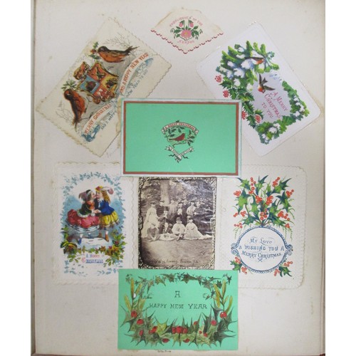 120 - Ephemera. Victorian scrap albums. A lovely coln. of 10 albums and loose scraps incl. a leatherbound ... 