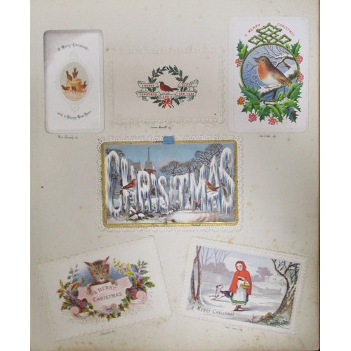 120 - Ephemera. Victorian scrap albums. A lovely coln. of 10 albums and loose scraps incl. a leatherbound ... 