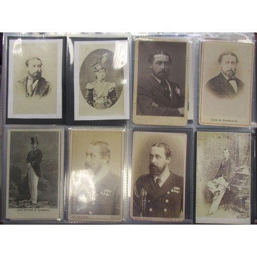 117 - Ephemera. Carte-de-visite. Coln. in 4 modern albums together with 2 small original albums, one with ... 