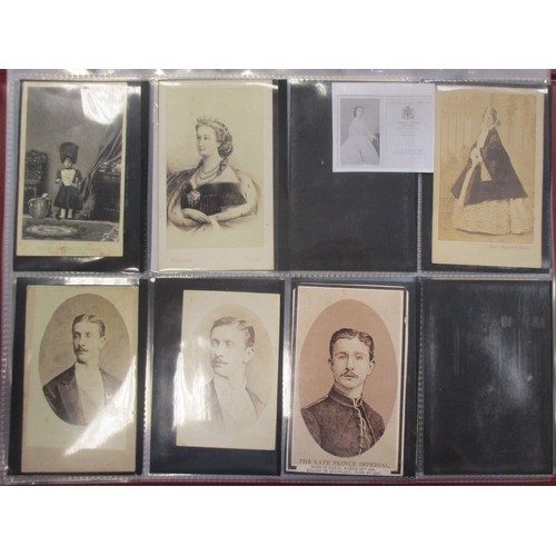 117 - Ephemera. Carte-de-visite. Coln. in 4 modern albums together with 2 small original albums, one with ... 