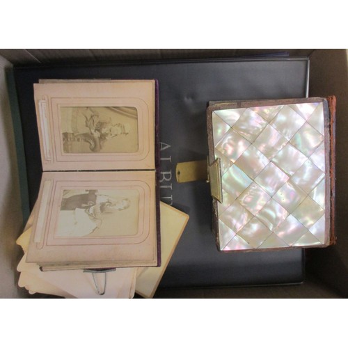 117 - Ephemera. Carte-de-visite. Coln. in 4 modern albums together with 2 small original albums, one with ... 