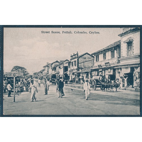 96 - India and Ceylon. Misc. coln. with better cards noted of towns, cities, markets, markets, railway in... 