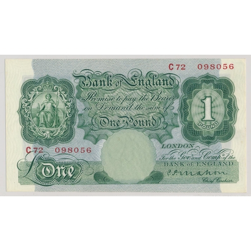 124 - Range with Mahon 1928 £1 C72 098056 and Beale 1950 10/- E81Z 863278-279 uncirculated. Qty 3 (N)