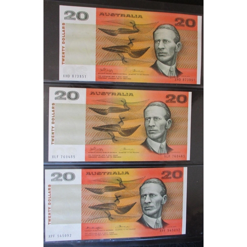 142 - Australia. 1960's onwards $20 collection in album generally extremely fine/ uncirculated with 1966-6... 