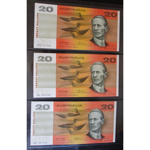 142 - Australia. 1960's onwards $20 collection in album generally extremely fine/ uncirculated with 1966-6... 