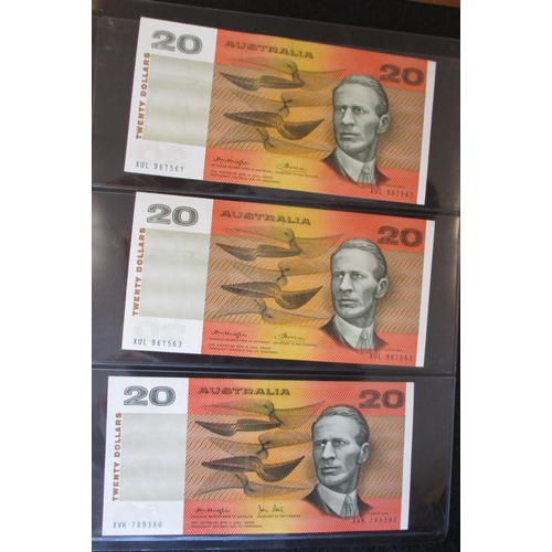 142 - Australia. 1960's onwards $20 collection in album generally extremely fine/ uncirculated with 1966-6... 