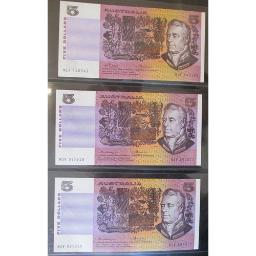 143 - Australia. Collection of 1960's/ 1970's $5 generally extremely fine/ uncirculated with 1966-67 Coomb... 