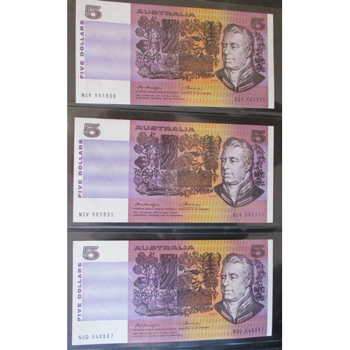 143 - Australia. Collection of 1960's/ 1970's $5 generally extremely fine/ uncirculated with 1966-67 Coomb... 