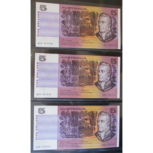 143 - Australia. Collection of 1960's/ 1970's $5 generally extremely fine/ uncirculated with 1966-67 Coomb... 