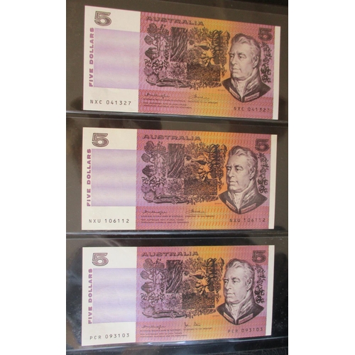 143 - Australia. Collection of 1960's/ 1970's $5 generally extremely fine/ uncirculated with 1966-67 Coomb... 