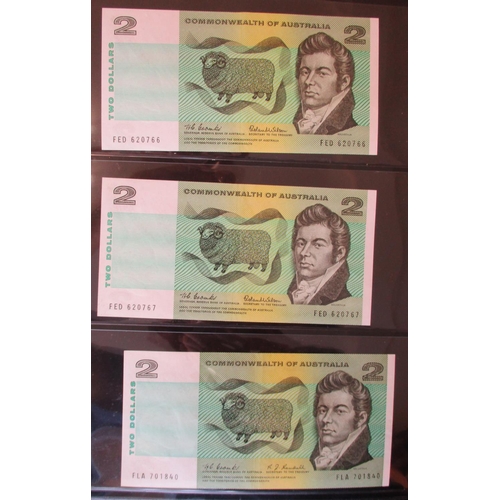 144 - Australia. Collection of 1960's/ 1970's $2 generally extremely fine/ uncirculated with Coombs/ Wilso... 