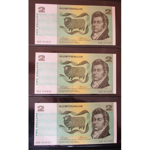 144 - Australia. Collection of 1960's/ 1970's $2 generally extremely fine/ uncirculated with Coombs/ Wilso... 