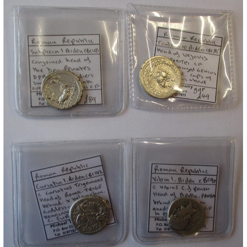 153 - Roman. Collection generally fair/ fine or better, identified on dealers sales tickets with denari of... 