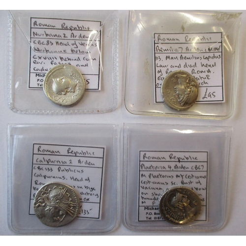 153 - Roman. Collection generally fair/ fine or better, identified on dealers sales tickets with denari of... 