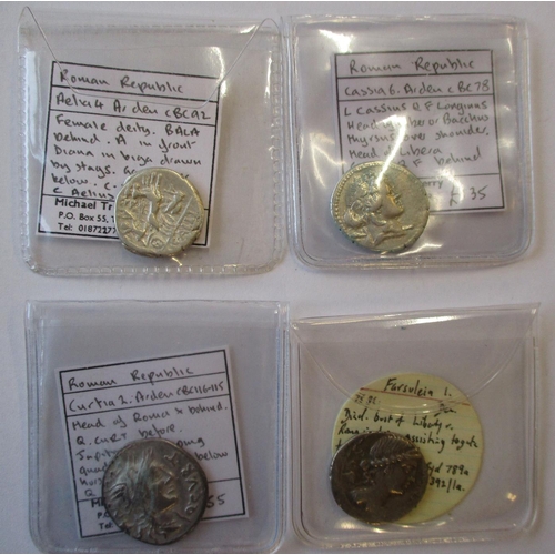 153 - Roman. Collection generally fair/ fine or better, identified on dealers sales tickets with denari of... 