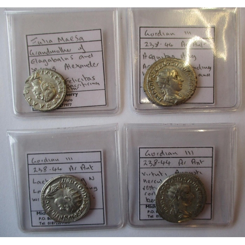 154 - Roman. Collection generally fair/fine or better, identified on dealers sales tickets wtih denari of ... 