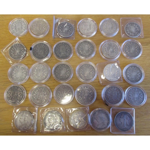 167 - Collection of Victorian crowns in mixed condition with 1844 (8), 1845 (11), 1847 (5), 1889, 1890 (2)... 