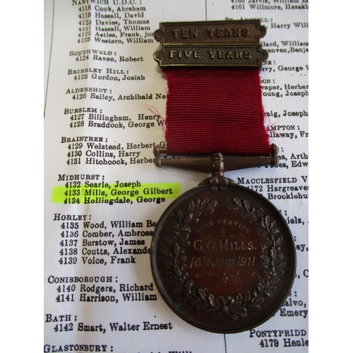 4 - Fire Brigade collection with: 
1. National Fire Brigades Union Long Service Medal (Silver) Twenty Ye... 