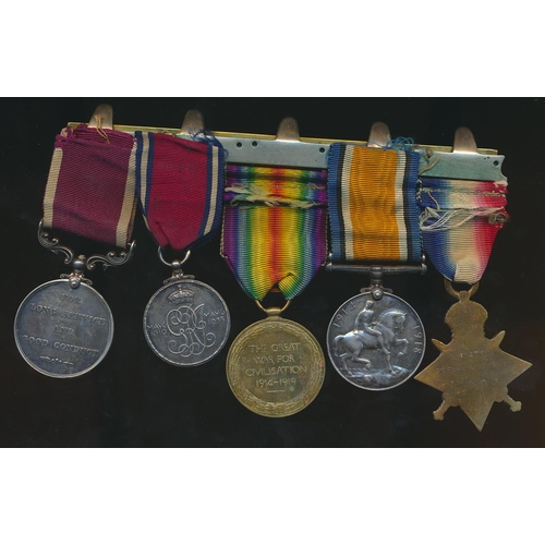 57 - 1914-15 Star trio, 1935 Silver Jubilee Medal and KGV Army LSGC to 15976 Pte W. Anderson S Lan R. (Ju... 