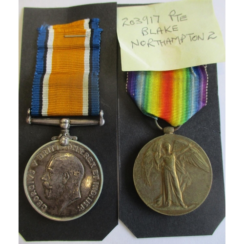 6 - Northants Regt range with 1. 1902 KSA both clasps to 5498 Pte F. Smith Northampton Regt.
2. WW1 BWM ... 