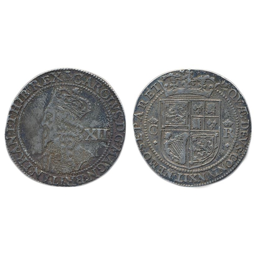 705 - Scotland. Charles I twelve shillings new style bust mintmark thistle, F over crown on reverse very f... 