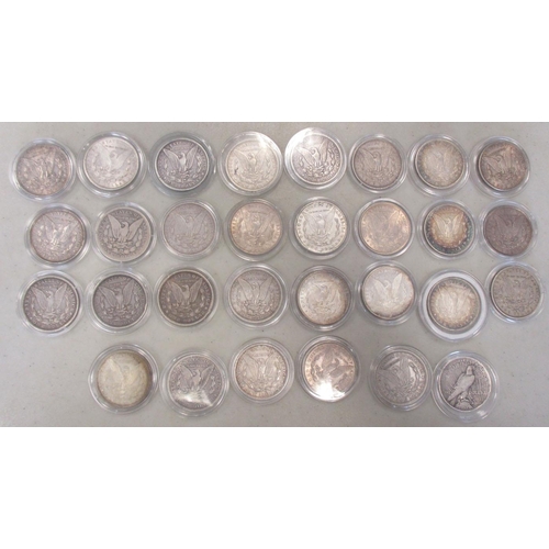 707 - USA. Collection of dollars in mixed condition with 1878, 1880O, 1882, 1882O, 1884 (2), 1885, 1885O, ... 