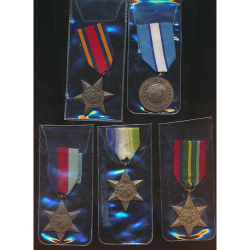 79 - WW2 range with 1939-1945, Burma, Atlantic and Pacific Stars, also UN Cyprus Medal, all un-named as i... 