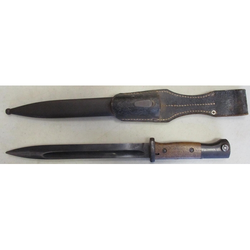 91 - Edged weapons with 1. Japanese katana, 57cm blade with some marks from sharpening, plain tsuba, clot... 