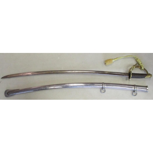 97 - US 1862 cavalry sword and scabbard, ricasso marked U.S/ADK/1862, reverse AMES MFG Co/Chiopee/Mass, l... 