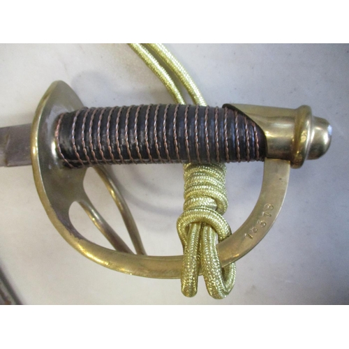 97 - US 1862 cavalry sword and scabbard, ricasso marked U.S/ADK/1862, reverse AMES MFG Co/Chiopee/Mass, l... 