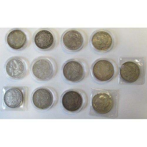 706 - USA. Collection of dollars in mixed condition with 1879, 1880, 1881S (2), 1884, 1884S, 1885 (2), 188... 