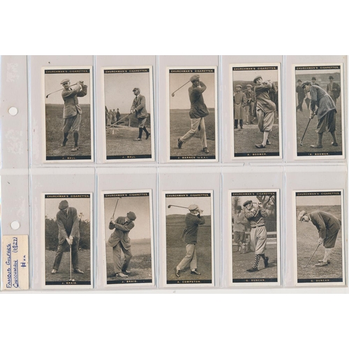 47 - Churchman. 1927 Famous Golfers set, in very good to excellent cond., apart from the odd trivial faul... 