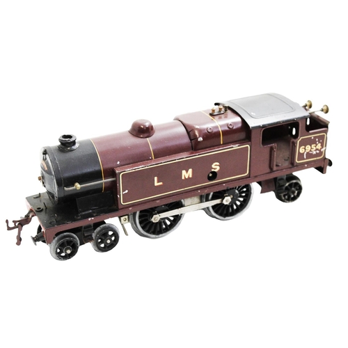 480 - Hornby. O gauge clockwork (without key) LMS maroon 6954 4-4-2T locomotive No. 2 Special, generally g... 