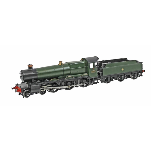 487 - RTR Brass. O Gauge green GWR 6817 Gwenddwr Grange 4-6-0 locomotive and tender, 1 name board detached... 