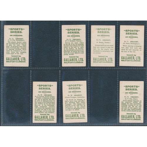 53 - Gallaher. 1912 Sports Series set (less 7), generally in good cond. with odd better card, several hav... 