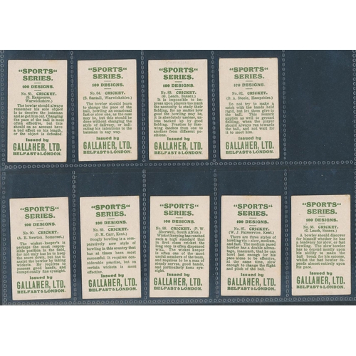 53 - Gallaher. 1912 Sports Series set (less 7), generally in good cond. with odd better card, several hav... 